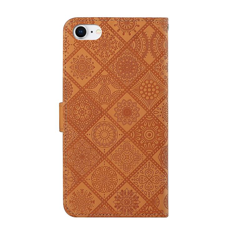 Estuche para teléfono de cuero con patrón en relieve de estilo étnico, For iPhone 17e / 16e, For iPhone 16 Pro Max, For iPhone 16 Pro, For iPhone 16 Plus, For iPhone 16, For iPhone 15 Pro Max