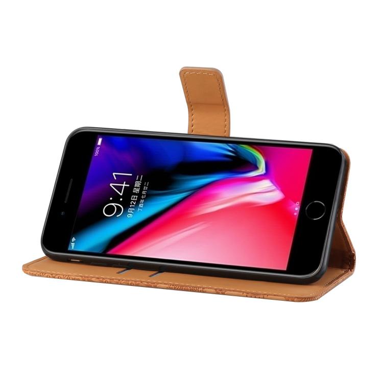 Estuche para teléfono de cuero con patrón en relieve de estilo étnico, For iPhone 17e / 16e, For iPhone 16 Pro Max, For iPhone 16 Pro, For iPhone 16 Plus, For iPhone 16, For iPhone 15 Pro Max