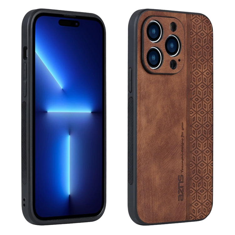 Estuche para teléfono con sensación de piel en relieve AZNS 3D, For iPhone 15 Pro Max, For iPhone 15 Pro, For iPhone 15 Plus, For iPhone 15