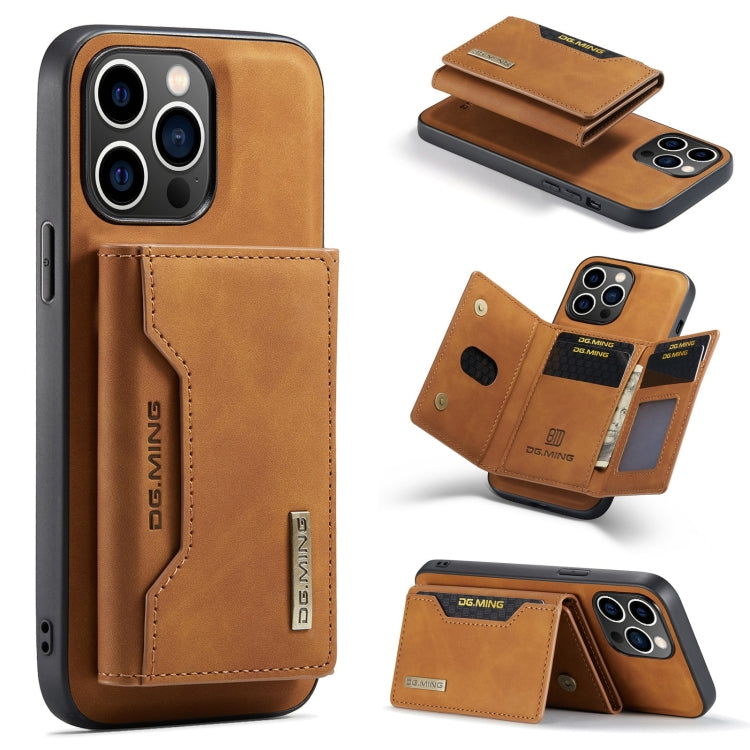 DG.MING M2 Series Funda de cuero para teléfono con cartera y tarjetero de 3 pliegues, For iPhone 15 Pro Max, For iPhone 15 Pro, For iPhone 15 Plus, For iPhone 15