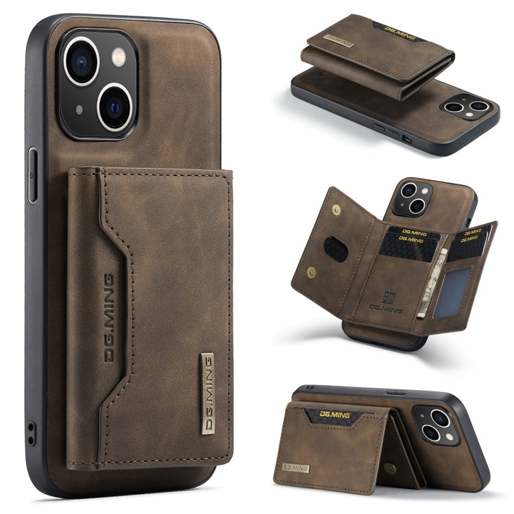 DG.MING M2 Series Funda de cuero para teléfono con cartera y tarjetero de 3 pliegues, For iPhone 15 Pro Max, For iPhone 15 Pro, For iPhone 15 Plus, For iPhone 15