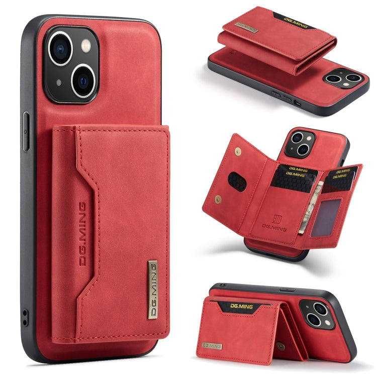 DG.MING M2 Series Funda de cuero para teléfono con cartera y tarjetero de 3 pliegues, For iPhone 15 Pro Max, For iPhone 15 Pro, For iPhone 15 Plus, For iPhone 15