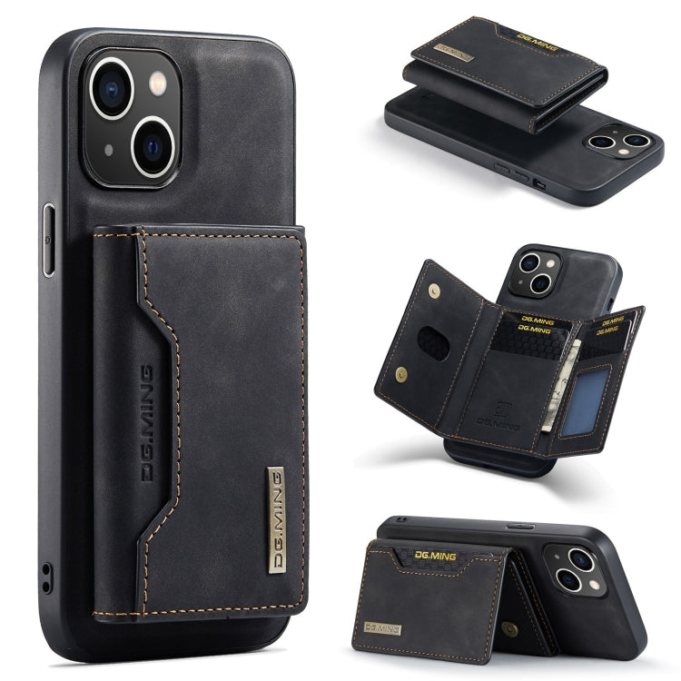 DG.MING M2 Series Funda de cuero para teléfono con cartera y tarjetero de 3 pliegues, For iPhone 15 Pro Max, For iPhone 15 Pro, For iPhone 15 Plus, For iPhone 15