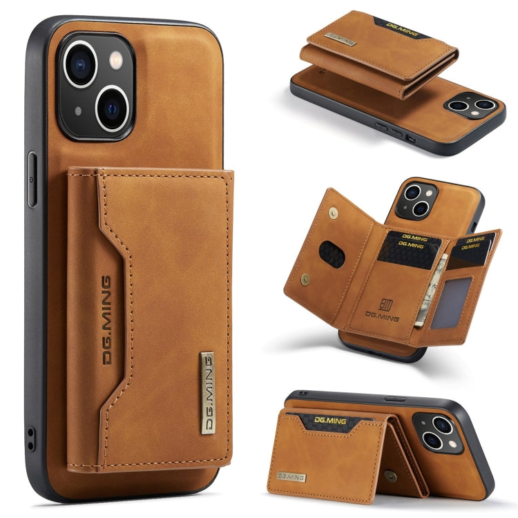 DG.MING M2 Series Funda de cuero para teléfono con cartera y tarjetero de 3 pliegues, For iPhone 15 Pro Max, For iPhone 15 Pro, For iPhone 15 Plus, For iPhone 15