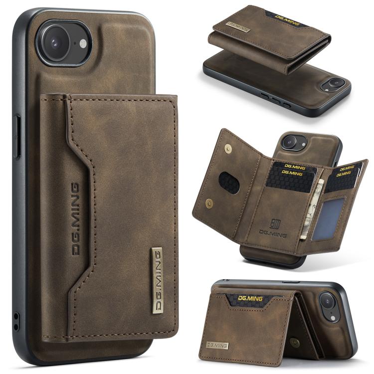DG.MING M2 Series Funda de cuero para teléfono con cartera y tarjetero de 3 pliegues, For iPhone 17e / 16e, For iPhone 17 Pro Max, For iPhone 17 Pro, For iPhone 17, For iPhone Air, For iPhone 16 Pro Max, For iPhone 16 Pro, For iPhone 16 Plus           ...