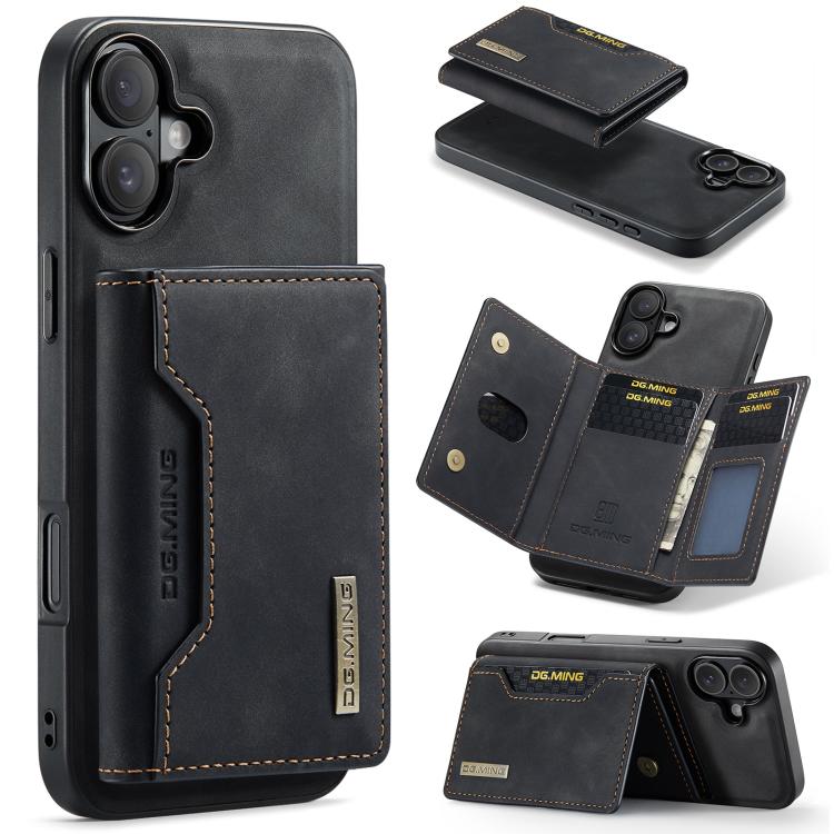 DG.MING M2 Series Funda de cuero para teléfono con cartera y tarjetero de 3 pliegues, For iPhone 17e / 16e, For iPhone 17 Pro Max, For iPhone 17 Pro, For iPhone 17, For iPhone Air, For iPhone 16 Pro Max, For iPhone 16 Pro, For iPhone 16 Plus           ...