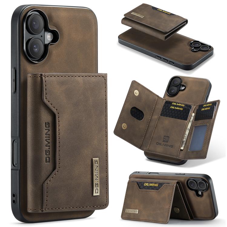 DG.MING M2 Series Funda de cuero para teléfono con cartera y tarjetero de 3 pliegues, For iPhone 17e / 16e, For iPhone 17 Pro Max, For iPhone 17 Pro, For iPhone 17, For iPhone Air, For iPhone 16 Pro Max, For iPhone 16 Pro, For iPhone 16 Plus           ...