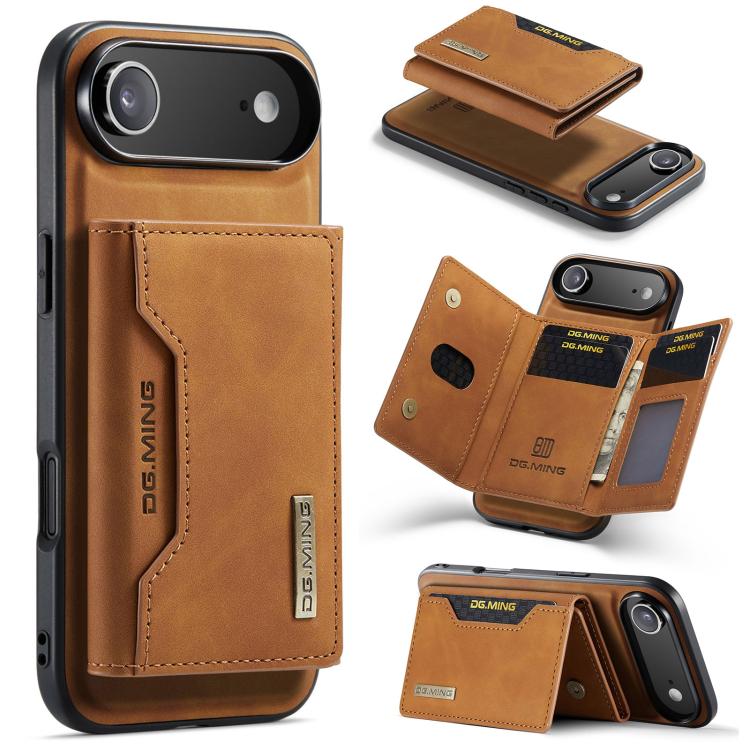 DG.MING M2 Series Funda de cuero para teléfono con cartera y tarjetero de 3 pliegues, For iPhone 17e / 16e, For iPhone 17 Pro Max, For iPhone 17 Pro, For iPhone 17, For iPhone Air, For iPhone 16 Pro Max, For iPhone 16 Pro, For iPhone 16 Plus           ...