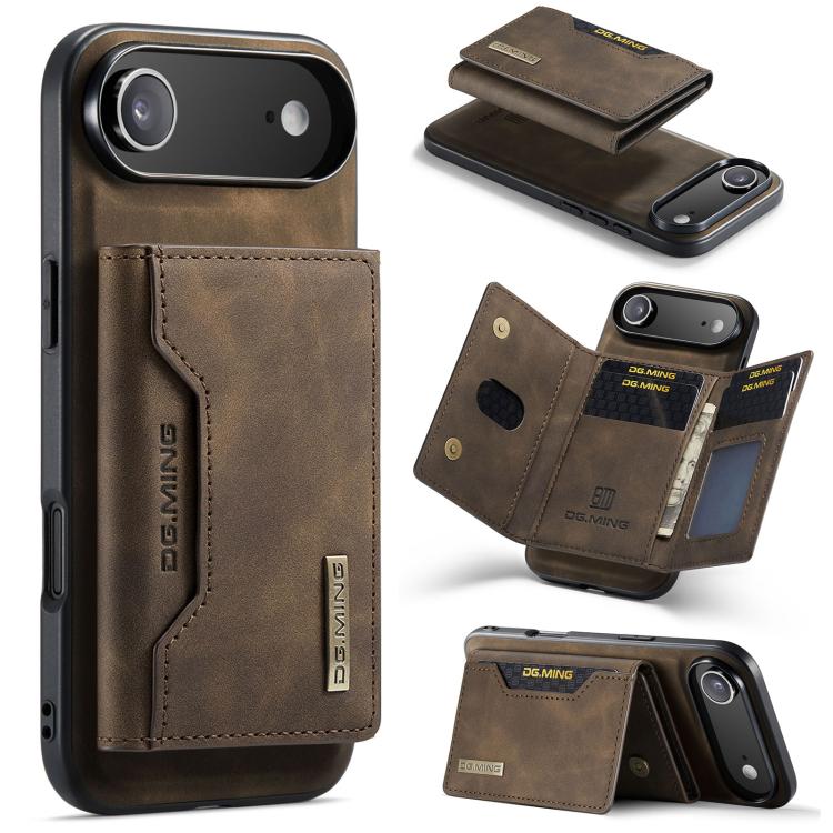 DG.MING M2 Series Funda de cuero para teléfono con cartera y tarjetero de 3 pliegues, For iPhone 17e / 16e, For iPhone 17 Pro Max, For iPhone 17 Pro, For iPhone 17, For iPhone Air, For iPhone 16 Pro Max, For iPhone 16 Pro, For iPhone 16 Plus           ...