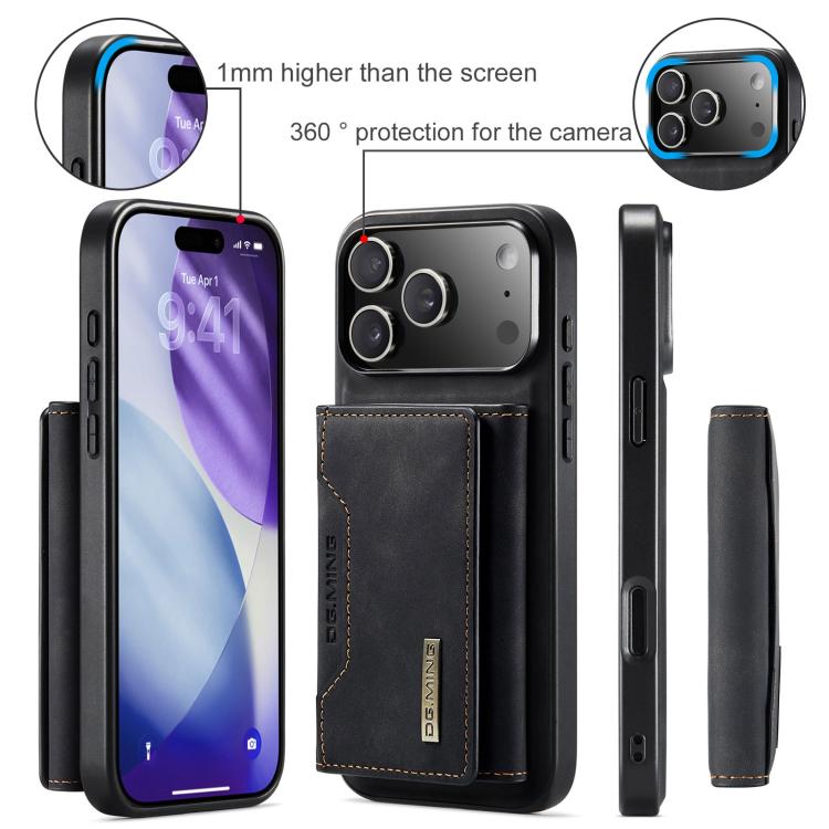 DG.MING M2 Series Funda de cuero para teléfono con cartera y tarjetero de 3 pliegues, For iPhone 18 Pro / 17 Pro, For iPhone 18 Pro Max / 17 Pro Max, For iPhone 17e / 16e, For iPhone 17, For iPhone Air, For iPhone 16 Pro Max, For iPhone 16 Pro         ...