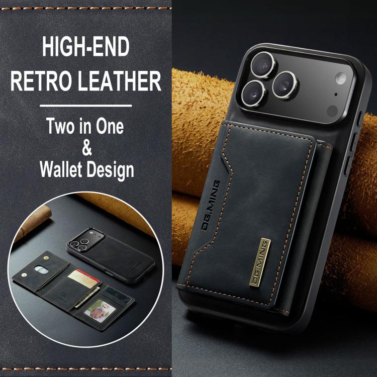 DG.MING M2 Series Funda de cuero para teléfono con cartera y tarjetero de 3 pliegues, For iPhone 18 Pro / 17 Pro, For iPhone 18 Pro Max / 17 Pro Max, For iPhone 17e / 16e, For iPhone 17, For iPhone Air, For iPhone 16 Pro Max, For iPhone 16 Pro         ...