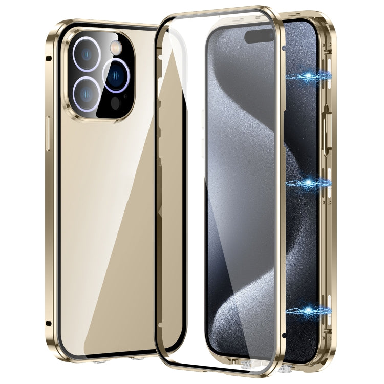 Caja magnética de vidrio templado HD con doble hebilla para teléfono, For iPhone 17e / 16e, For iPhone 17, For iPhone 16 Pro Max, For iPhone 16 Pro, For iPhone 16 Plus, For iPhone 16, For iPhone 15 Pro Max, For iPhone 15 Pro, For iPhone 15 Plus