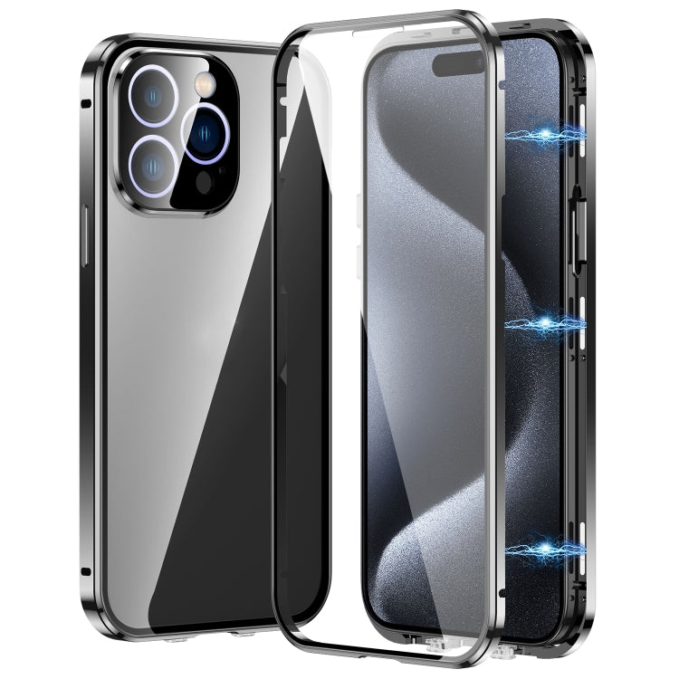Caja magnética de vidrio templado HD con doble hebilla para teléfono, For iPhone 17e / 16e, For iPhone 17, For iPhone 16 Pro Max, For iPhone 16 Pro, For iPhone 16 Plus, For iPhone 16, For iPhone 15 Pro Max, For iPhone 15 Pro, For iPhone 15 Plus