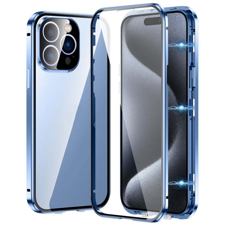 Caja magnética de vidrio templado HD con doble hebilla para teléfono, For iPhone 17e / 16e, For iPhone 17, For iPhone 16 Pro Max, For iPhone 16 Pro, For iPhone 16 Plus, For iPhone 16, For iPhone 15 Pro Max, For iPhone 15 Pro, For iPhone 15 Plus