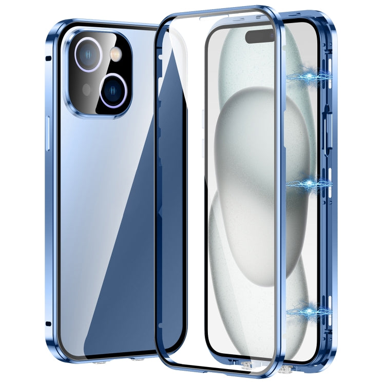 Caja magnética de vidrio templado HD con doble hebilla para teléfono, For iPhone 17e / 16e, For iPhone 17, For iPhone 16 Pro Max, For iPhone 16 Pro, For iPhone 16 Plus, For iPhone 16, For iPhone 15 Pro Max, For iPhone 15 Pro, For iPhone 15 Plus