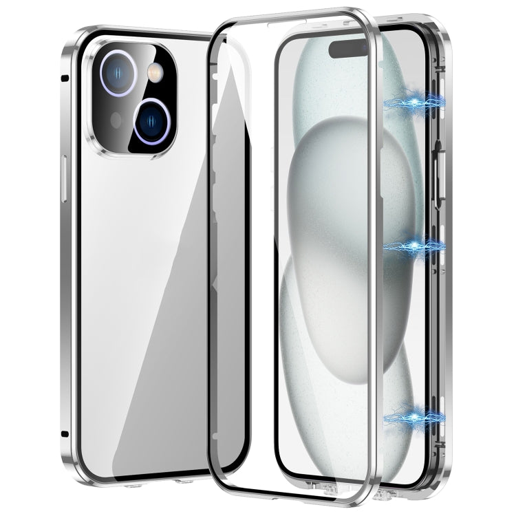 Caja magnética de vidrio templado HD con doble hebilla para teléfono, For iPhone 17e / 16e, For iPhone 17, For iPhone 16 Pro Max, For iPhone 16 Pro, For iPhone 16 Plus, For iPhone 16, For iPhone 15 Pro Max, For iPhone 15 Pro, For iPhone 15 Plus