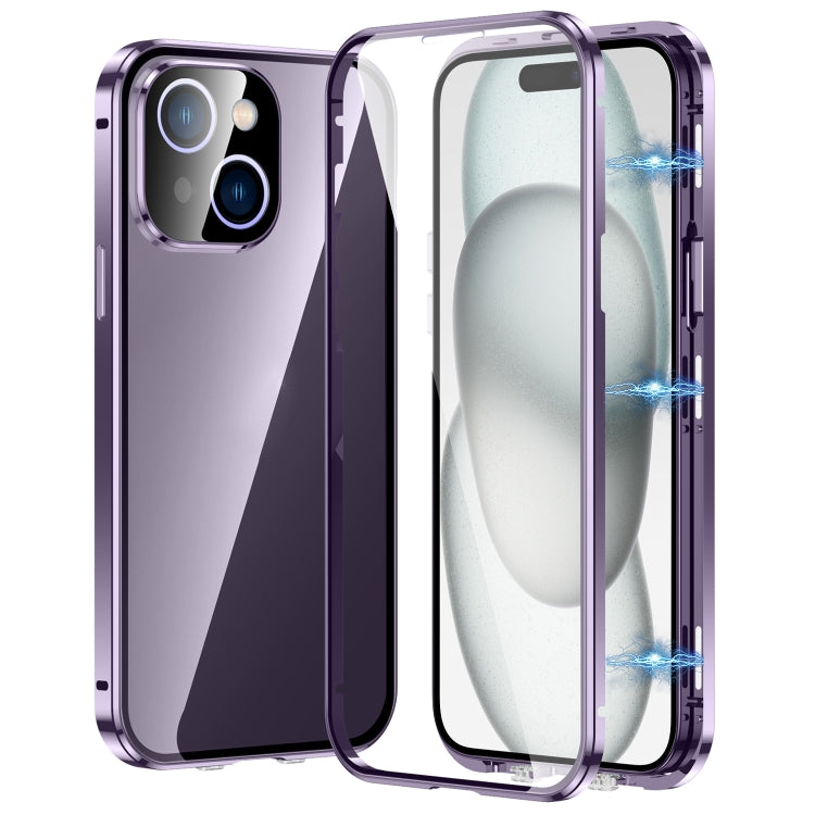 Caja magnética de vidrio templado HD con doble hebilla para teléfono, For iPhone 17e / 16e, For iPhone 17, For iPhone 16 Pro Max, For iPhone 16 Pro, For iPhone 16 Plus, For iPhone 16, For iPhone 15 Pro Max, For iPhone 15 Pro, For iPhone 15 Plus