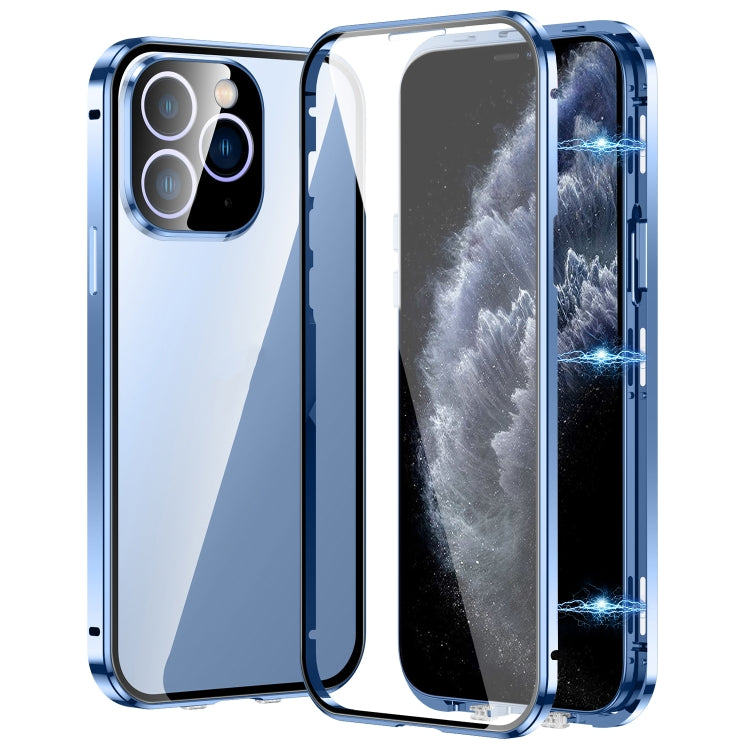 Caja magnética de vidrio templado HD con doble hebilla para teléfono, For iPhone 11 Pro