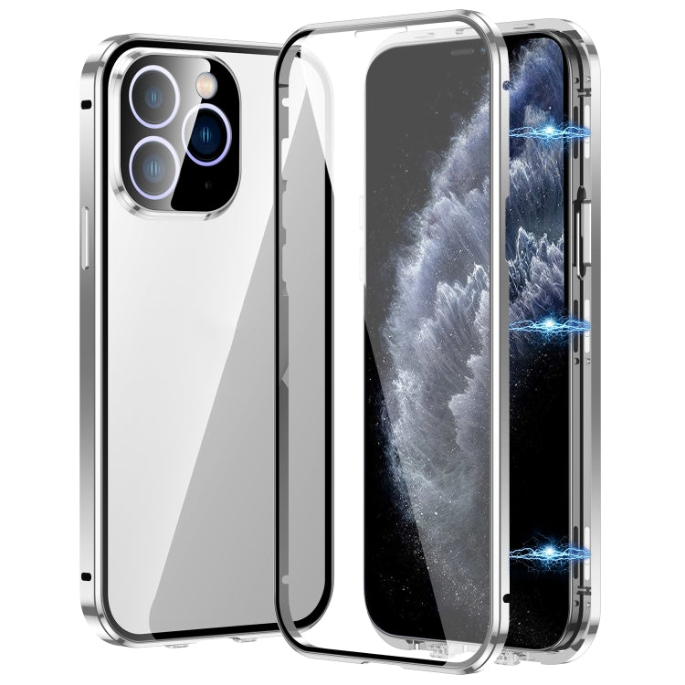 Caja magnética de vidrio templado HD con doble hebilla para teléfono, For iPhone 11 Pro