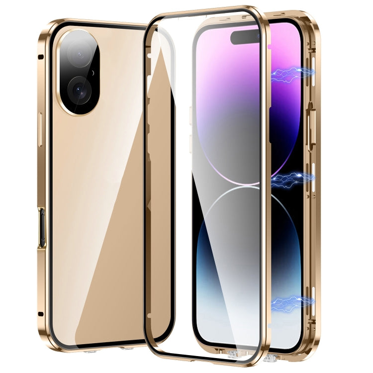 Caja magnética de vidrio templado HD con doble hebilla para teléfono, For iPhone 17e / 16e, For iPhone 17, For iPhone 16 Pro Max, For iPhone 16 Pro, For iPhone 16 Plus, For iPhone 16, For iPhone 15 Pro Max, For iPhone 15 Pro, For iPhone 15 Plus