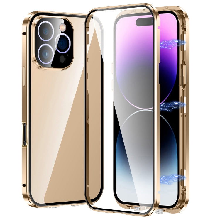 Caja magnética de vidrio templado HD con doble hebilla para teléfono, For iPhone 17e / 16e, For iPhone 17, For iPhone 16 Pro Max, For iPhone 16 Pro, For iPhone 16 Plus, For iPhone 16, For iPhone 15 Pro Max, For iPhone 15 Pro, For iPhone 15 Plus