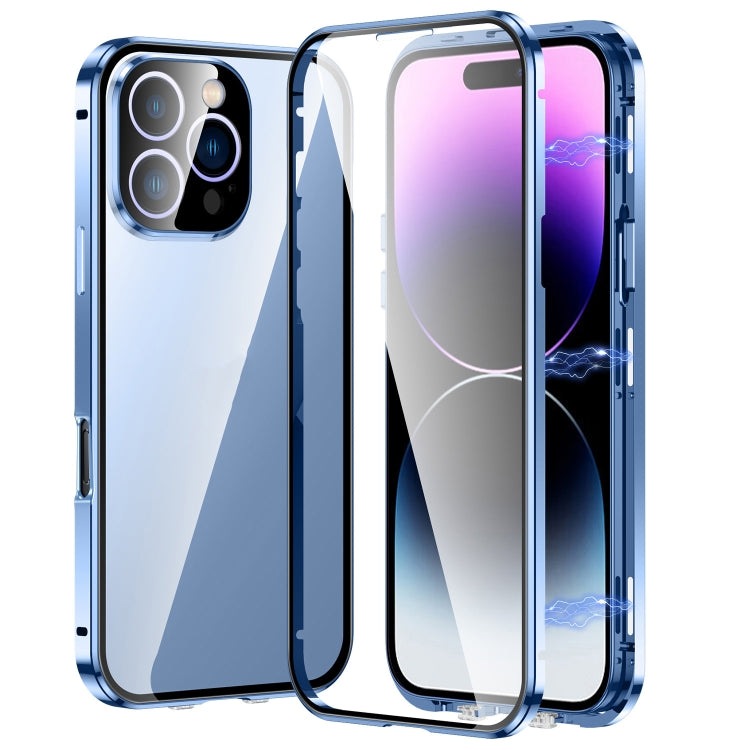 Caja magnética de vidrio templado HD con doble hebilla para teléfono, For iPhone 17e / 16e, For iPhone 17, For iPhone 16 Pro Max, For iPhone 16 Pro, For iPhone 16 Plus, For iPhone 16, For iPhone 15 Pro Max, For iPhone 15 Pro, For iPhone 15 Plus