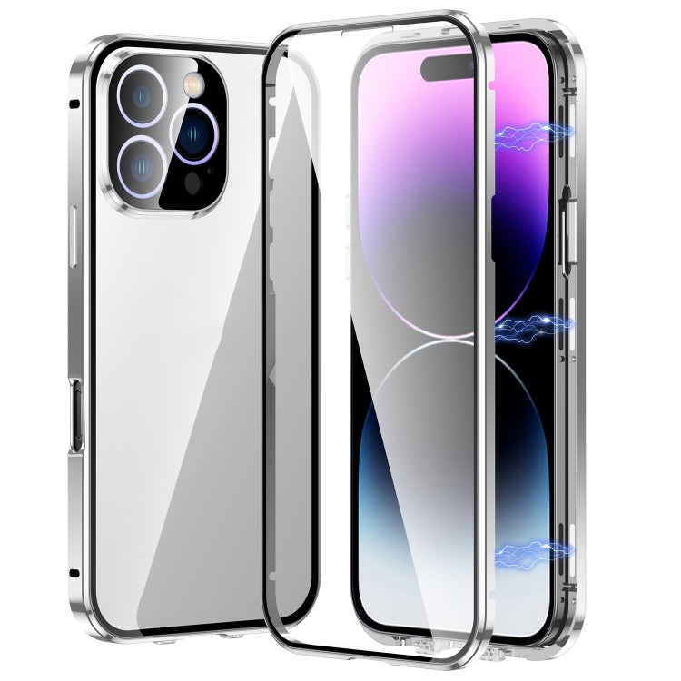 Caja magnética de vidrio templado HD con doble hebilla para teléfono, For iPhone 17e / 16e, For iPhone 17, For iPhone 16 Pro Max, For iPhone 16 Pro, For iPhone 16 Plus, For iPhone 16, For iPhone 15 Pro Max, For iPhone 15 Pro, For iPhone 15 Plus