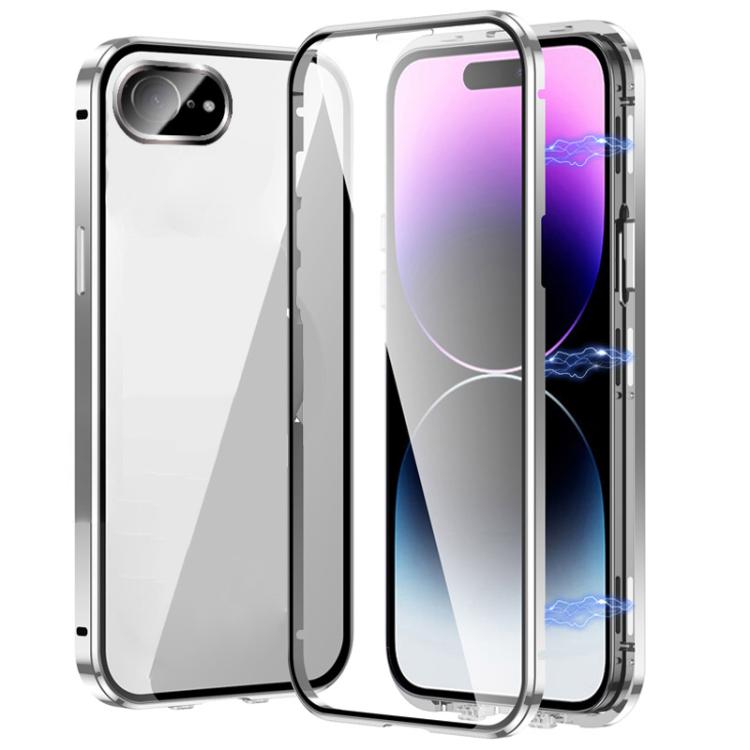 Caja magnética de vidrio templado HD con doble hebilla para teléfono, For iPhone 17e / 16e, For iPhone 17, For iPhone 16 Pro Max, For iPhone 16 Pro, For iPhone 16 Plus, For iPhone 16, For iPhone 15 Pro Max, For iPhone 15 Pro, For iPhone 15 Plus