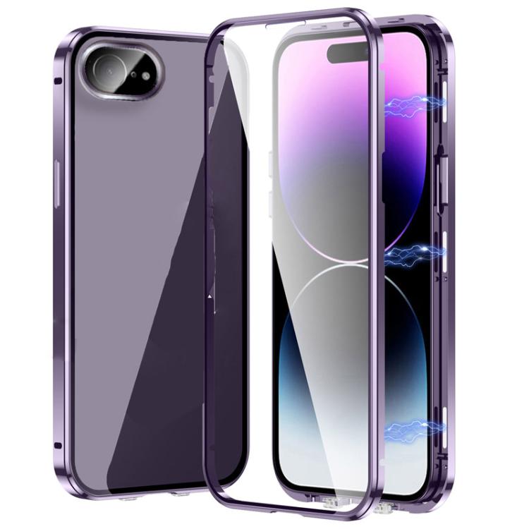 Caja magnética de vidrio templado HD con doble hebilla para teléfono, For iPhone 17e / 16e, For iPhone 17, For iPhone 16 Pro Max, For iPhone 16 Pro, For iPhone 16 Plus, For iPhone 16, For iPhone 15 Pro Max, For iPhone 15 Pro, For iPhone 15 Plus