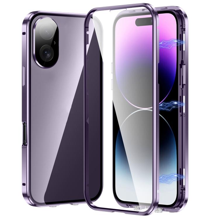 Caja magnética de vidrio templado HD con doble hebilla para teléfono, For iPhone 17e / 16e, For iPhone 17, For iPhone 16 Pro Max, For iPhone 16 Pro, For iPhone 16 Plus, For iPhone 16, For iPhone 15 Pro Max, For iPhone 15 Pro, For iPhone 15 Plus