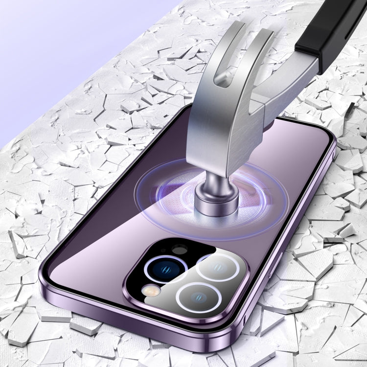 Caja magnética de vidrio templado HD con doble hebilla para teléfono, For iPhone 11 Pro