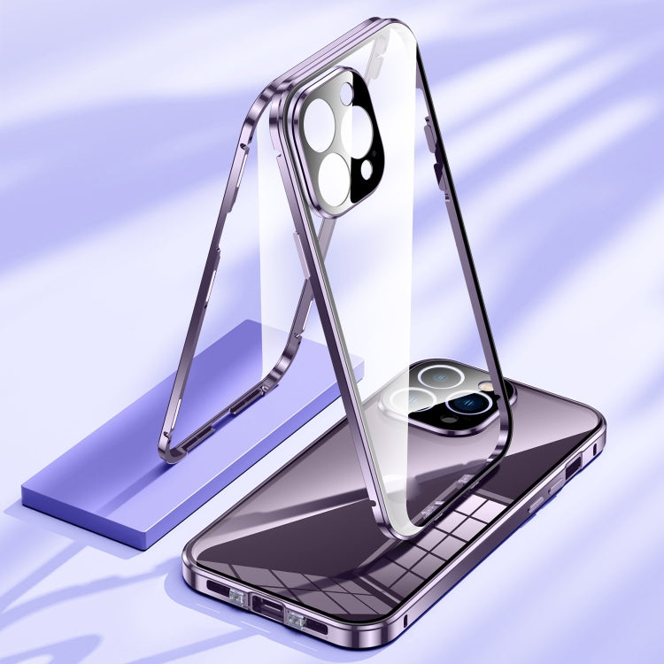 Caja magnética de vidrio templado HD con doble hebilla para teléfono, For iPhone 11 Pro