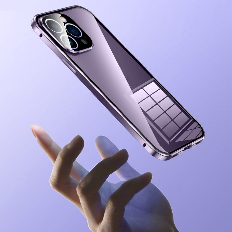 Caja magnética de vidrio templado HD con doble hebilla para teléfono, For iPhone 11 Pro