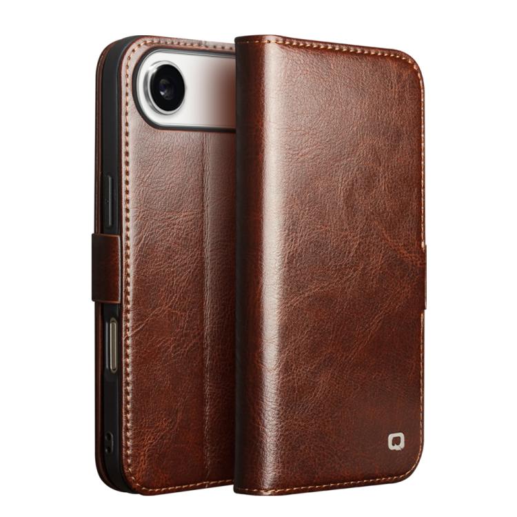 Funda para teléfono QIALINO Classic 103 con hebilla de cuero genuino, For iPhone 17e / 16e, For iPhone 17 Pro Max, For iPhone 17 Pro, For iPhone 17, For iPhone Air, For iPhone 15 Pro Max, For iPhone 15 Plus