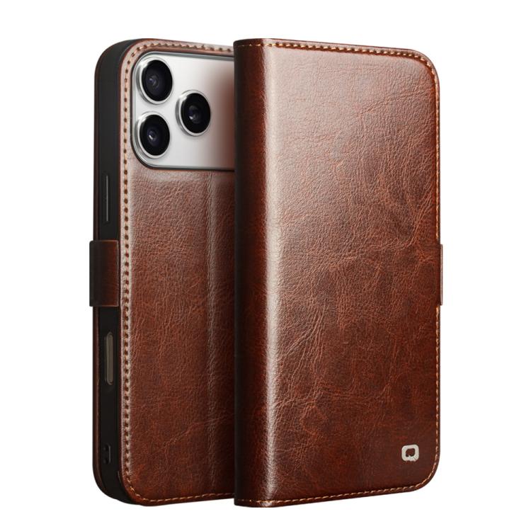 Funda para teléfono QIALINO Classic 103 con hebilla de cuero genuino, For iPhone 17e / 16e, For iPhone 17 Pro Max, For iPhone 17 Pro, For iPhone 17, For iPhone Air, For iPhone 15 Pro Max, For iPhone 15 Plus
