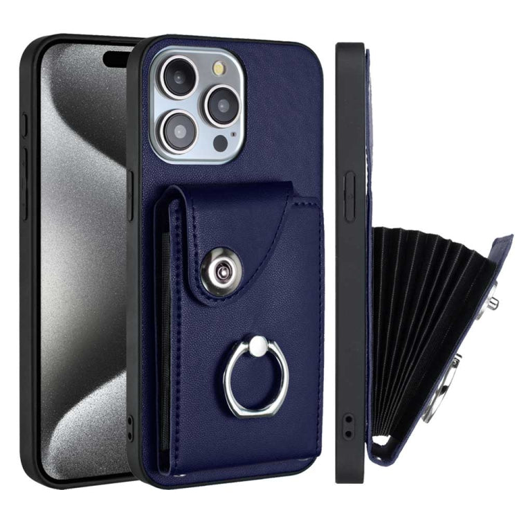 Funda para teléfono con soporte para anillo y bolsa para tarjeta de órgano, For iPhone 14 Pro Max, For iPhone SE 2022 / 2020 / 8 / 7, For iPhone 13 Pro Max, For iPhone 13 Pro, For iPhone 13, For iPhone 13 mini, For iPhone 12, For iPhone 12 Pro Max