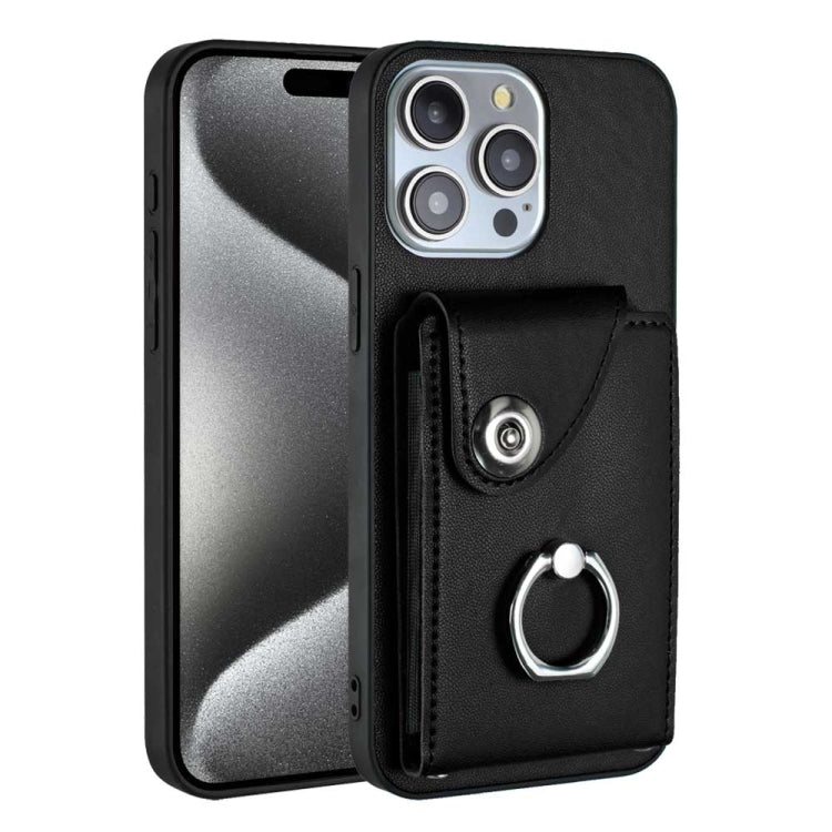 Funda para teléfono con soporte para anillo y bolsa para tarjeta de órgano, For iPhone 14 Pro Max, For iPhone SE 2022 / 2020 / 8 / 7, For iPhone 13 Pro Max, For iPhone 13 Pro, For iPhone 13, For iPhone 13 mini, For iPhone 12, For iPhone 12 Pro Max