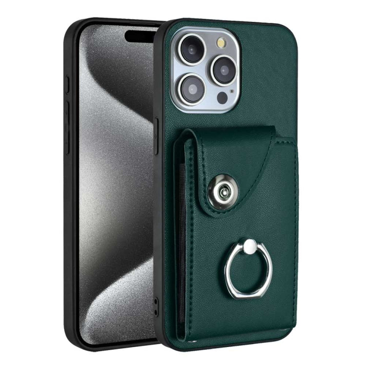 Funda para teléfono con soporte para anillo y bolsa para tarjeta de órgano, For iPhone 14 Pro Max, For iPhone SE 2022 / 2020 / 8 / 7, For iPhone 13 Pro Max, For iPhone 13 Pro, For iPhone 13, For iPhone 13 mini, For iPhone 12, For iPhone 12 Pro Max