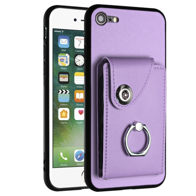 Funda para teléfono con soporte para anillo y bolsa para tarjeta de órgano, For iPhone 14 Pro Max, For iPhone SE 2022 / 2020 / 8 / 7, For iPhone 13 Pro Max, For iPhone 13 Pro, For iPhone 13, For iPhone 13 mini, For iPhone 12, For iPhone 12 Pro Max