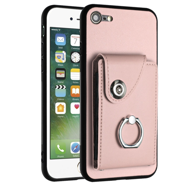 Funda para teléfono con soporte para anillo y bolsa para tarjeta de órgano, For iPhone 14 Pro Max, For iPhone SE 2022 / 2020 / 8 / 7, For iPhone 13 Pro Max, For iPhone 13 Pro, For iPhone 13, For iPhone 13 mini, For iPhone 12, For iPhone 12 Pro Max