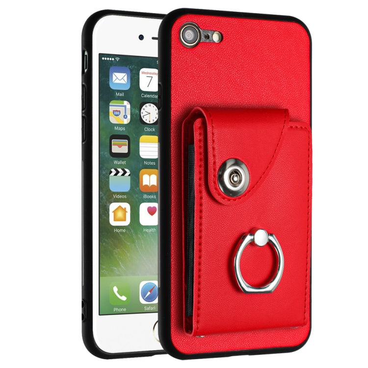 Funda para teléfono con soporte para anillo y bolsa para tarjeta de órgano, For iPhone 14 Pro Max, For iPhone SE 2022 / 2020 / 8 / 7, For iPhone 13 Pro Max, For iPhone 13 Pro, For iPhone 13, For iPhone 13 mini, For iPhone 12, For iPhone 12 Pro Max