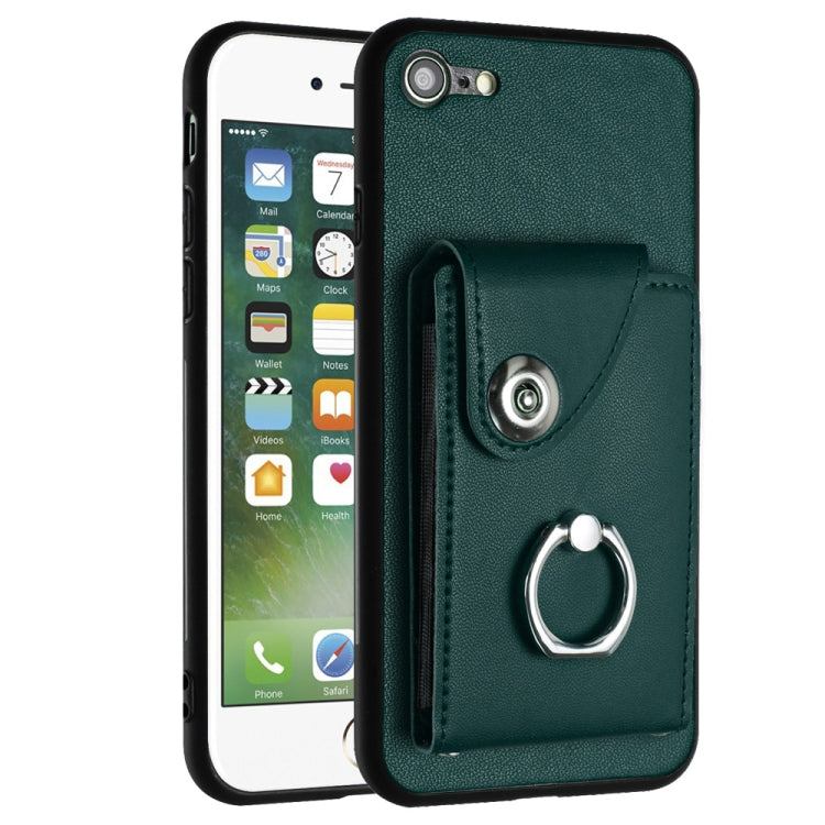 Funda para teléfono con soporte para anillo y bolsa para tarjeta de órgano, For iPhone 14 Pro Max, For iPhone SE 2022 / 2020 / 8 / 7, For iPhone 13 Pro Max, For iPhone 13 Pro, For iPhone 13, For iPhone 13 mini, For iPhone 12, For iPhone 12 Pro Max