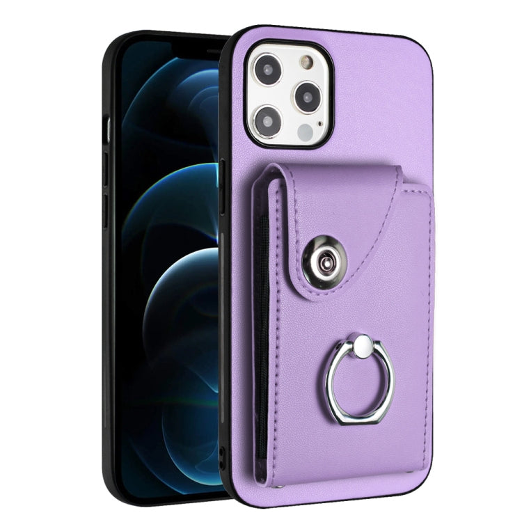 Funda para teléfono con soporte para anillo y bolsa para tarjeta de órgano, For iPhone 14 Pro Max, For iPhone SE 2022 / 2020 / 8 / 7, For iPhone 13 Pro Max, For iPhone 13 Pro, For iPhone 13, For iPhone 13 mini, For iPhone 12, For iPhone 12 Pro Max
