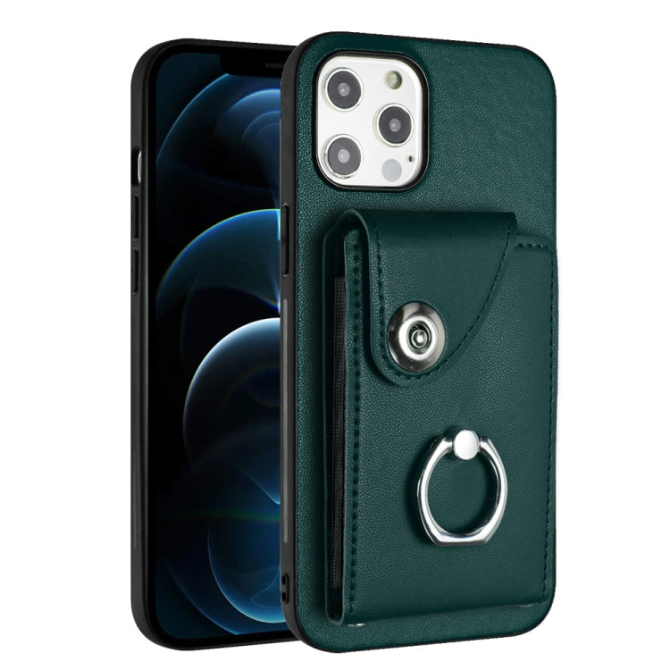 Funda para teléfono con soporte para anillo y bolsa para tarjeta de órgano, For iPhone 14 Pro Max, For iPhone SE 2022 / 2020 / 8 / 7, For iPhone 13 Pro Max, For iPhone 13 Pro, For iPhone 13, For iPhone 13 mini, For iPhone 12, For iPhone 12 Pro Max