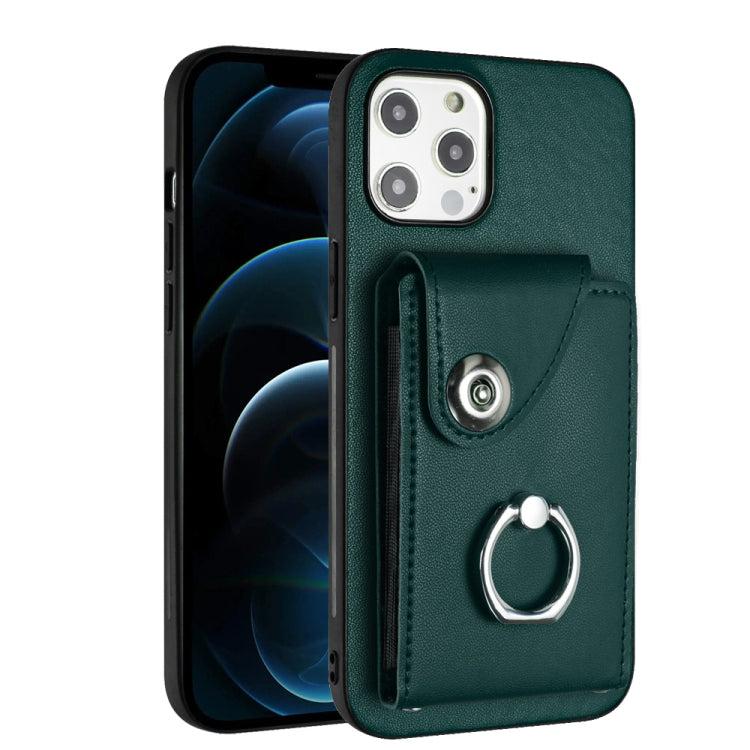 Funda para teléfono con soporte para anillo y bolsa para tarjeta de órgano, For iPhone 14 Pro Max, For iPhone SE 2022 / 2020 / 8 / 7, For iPhone 13 Pro Max, For iPhone 13 Pro, For iPhone 13, For iPhone 13 mini, For iPhone 12, For iPhone 12 Pro Max