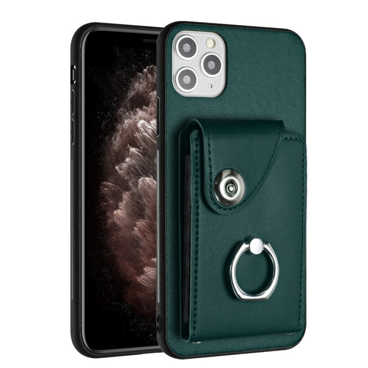 Funda para teléfono con soporte para anillo y bolsa para tarjeta de órgano, For iPhone 12 Pro, For iPhone 12 mini, For iPhone 11 Pro Max, For iPhone 11, For iPhone 11 Pro, For iPhone X / XS, For iPhone XR, For iPhone XS Max