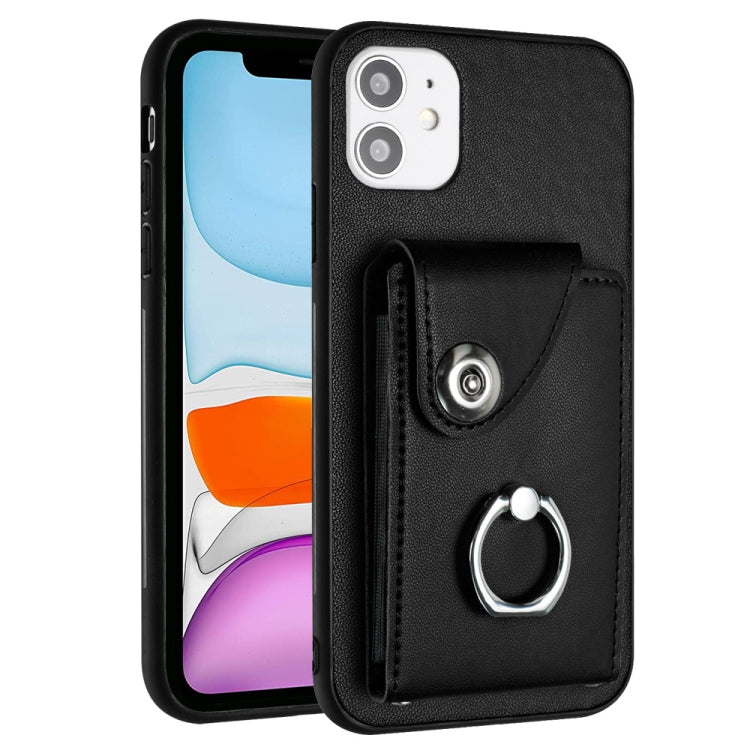 Funda para teléfono con soporte para anillo y bolsa para tarjeta de órgano, For iPhone 12 Pro, For iPhone 12 mini, For iPhone 11 Pro Max, For iPhone 11, For iPhone 11 Pro, For iPhone X / XS, For iPhone XR, For iPhone XS Max