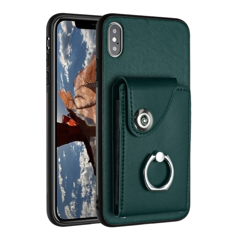 Funda para teléfono con soporte para anillo y bolsa para tarjeta de órgano, For iPhone 12 Pro, For iPhone 12 mini, For iPhone 11 Pro Max, For iPhone 11, For iPhone 11 Pro, For iPhone X / XS, For iPhone XR, For iPhone XS Max