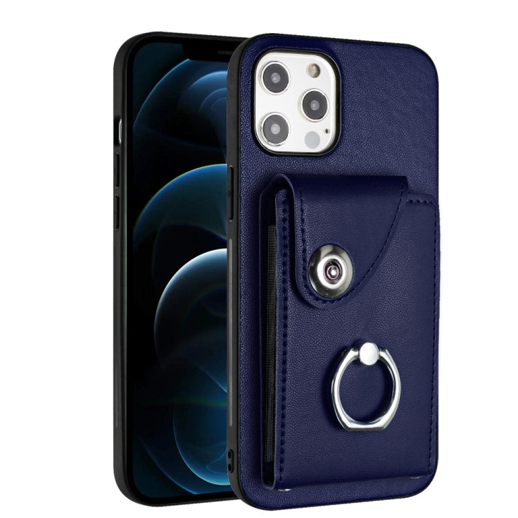 Funda para teléfono con soporte para anillo y bolsa para tarjeta de órgano, For iPhone 12 Pro, For iPhone 12 mini, For iPhone 11 Pro Max, For iPhone 11, For iPhone 11 Pro, For iPhone X / XS, For iPhone XR, For iPhone XS Max