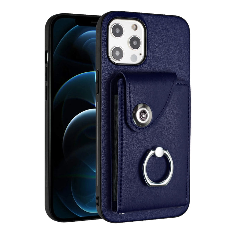 Funda para teléfono con soporte para anillo y bolsa para tarjeta de órgano, For iPhone 12 Pro, For iPhone 12 mini, For iPhone 11 Pro Max, For iPhone 11, For iPhone 11 Pro, For iPhone X / XS, For iPhone XR, For iPhone XS Max